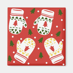 Aimant Gants d'hiver dorés