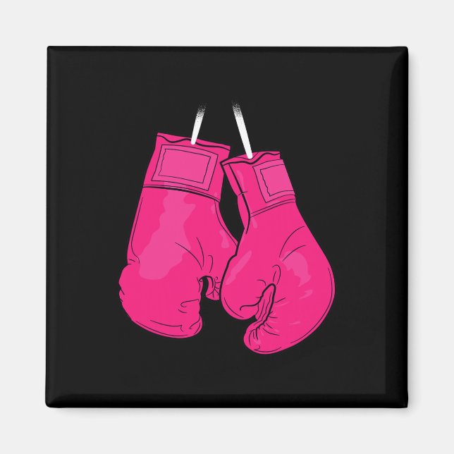 Aimant Gants en boîte rose Cool de sensibilisation au can (Devant)