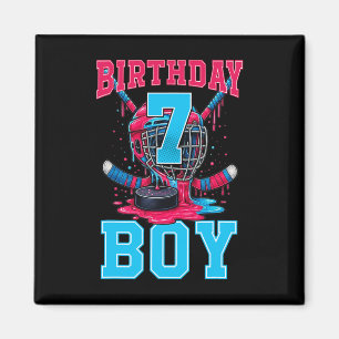 Aimant Garçon 7 ans Hockey Gâteau Dégoulinant de Crème Gl