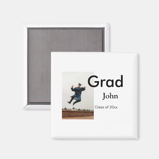 Aimant garçon ajouter le nom date année texte QR diplôme  (Recto/Verso)