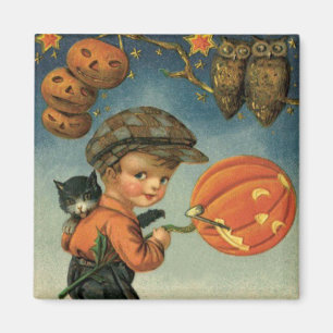 Aimant Garçon Chat Jack O' Lantern Hibou Étoiles