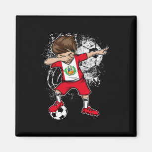 Aimant Garçon Dabbing Pérou Maillot de Foot T-Shirt Péruv