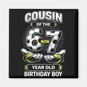Aimant Garçon d'anniversaire avait 6 7 Six Sept Football