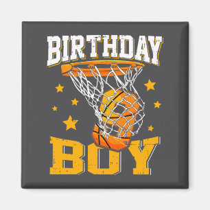 Aimant Garçon d'anniversaire de 9 ans Basketball Garçon d