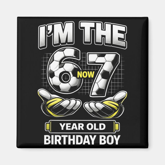 Aimant Garçon d'anniversaire j'avais 6 ans je suis 7 Six  (Devant)