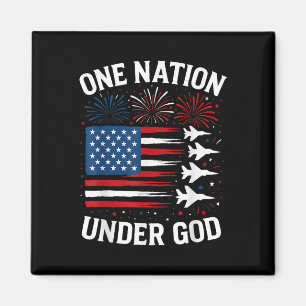 Aimant Garçon Patriotique Une Nation Sous Dieu 4 Juillet