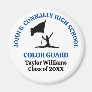 Aimant Garde de couleur de lycée bleu personnalisée