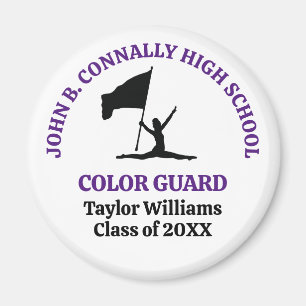 Aimant Garde de couleur de lycée violet Personnalisé