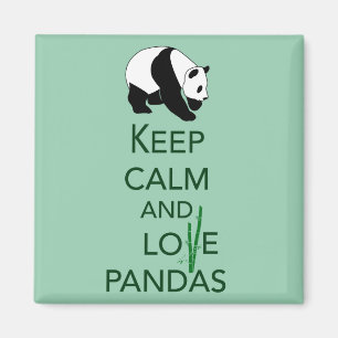Aimant Gardez la copie d'art de cadeau de pandas de calme