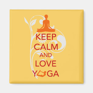 Aimant Gardez le calme et aimez le yoga - conception