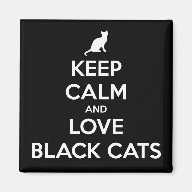 Aimant Gardez Le Calme Et L'Amour Chats Noirs (Devant)