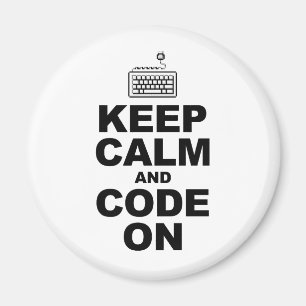 Aimant Gardez le calme et le code dessus