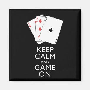 Aimant GARDEZ LE CALME ET LE JEU SUR - Jeux de cartes