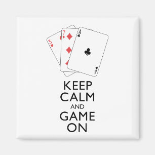 Aimant GARDEZ LE CALME ET LE JEU SUR - Jeux de cartes