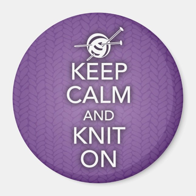 Aimant Gardez le calme et le knit sur l'aimant (Devant)