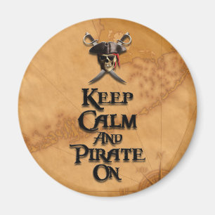 Aimant Gardez le calme et le piratez dessus