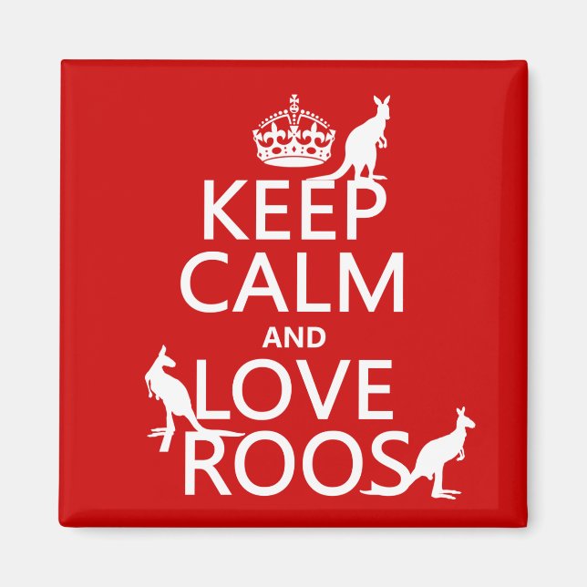 Aimant Gardez le calme et les chambres d'amour (Kangaroos (Devant)