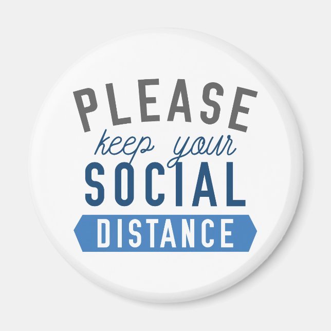 Aimant Gardez votre distance sociale (Devant)