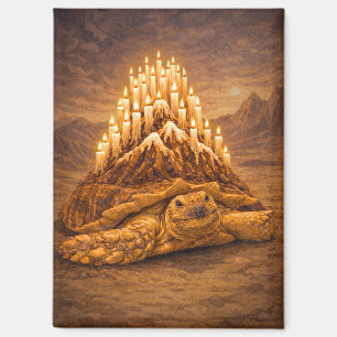 Aimant Gâteau d'anniversaire de tortue terrestre du déser