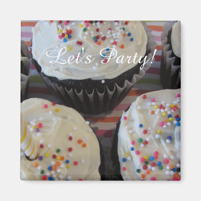 Aimant Gâteaux glacés, c'est l'heure de la fête (Devant)
