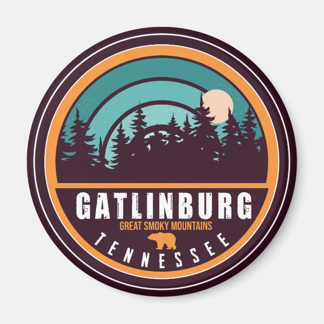 Aimant Gatlinburg Tennessee Ours Smoky Mountains (Devant)