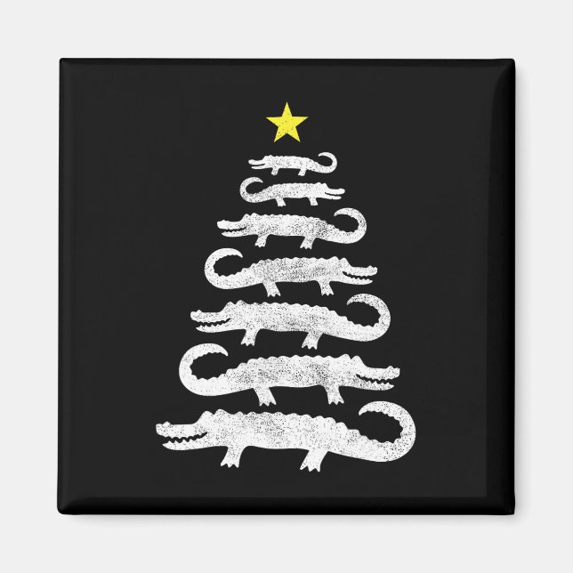 Aimant Gator Noël Arbre Wild Alligator Xmas Drôle A (Devant)