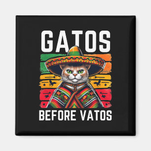 Aimant Gatos avant Vatos Drôle Chat Mexicain Chat Poncho 