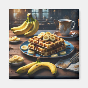 Aimant Gaufres avec des bananes