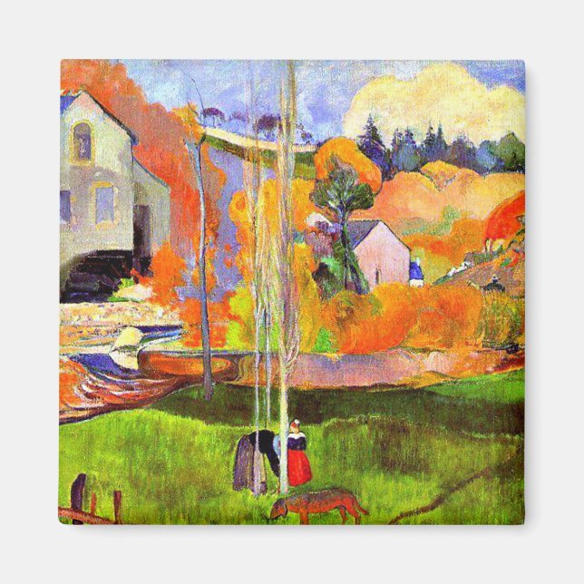 Aimant Gauguin - Un paysage breton - Moulin de David, (Devant)