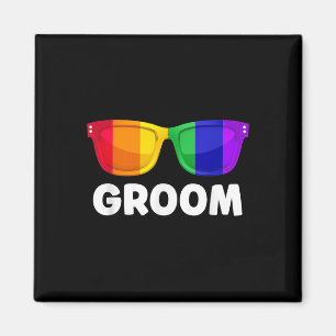 Aimant Gay Lesbienne Bachelor Party Groom Mariage Tee Lgb