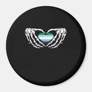 Aimant Gay Male Pride Squelette Halloween Mlm Goth Heart