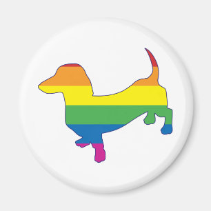 Aimant Gay pride Dachshund/Wiener
