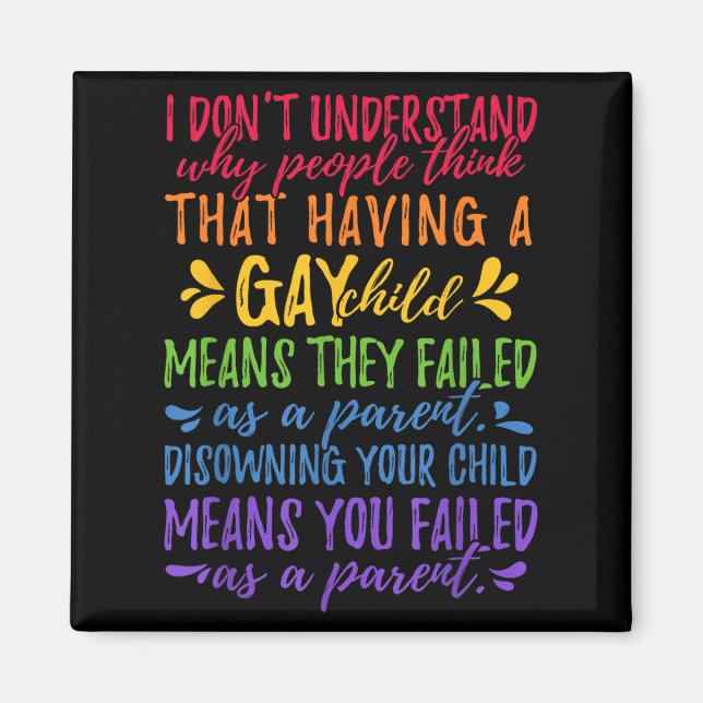 Aimant Gay Pride - Proud Parent Mom Dad Parenting Quote  (Devant)
