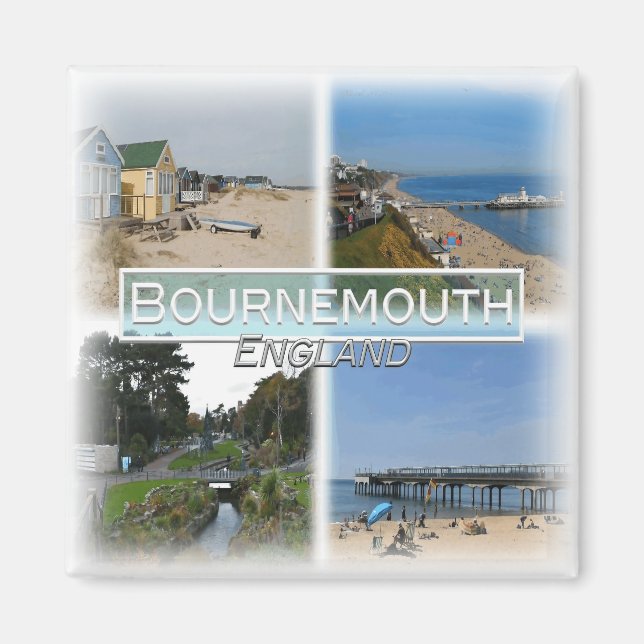 Aimant GB0156 Europe, Angleterre, Bournemouth, Frigo (Devant)