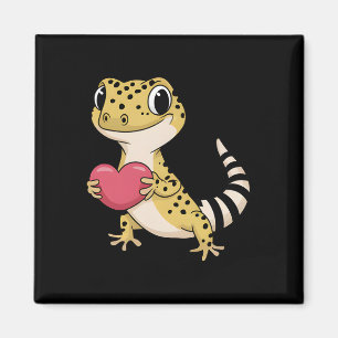 Aimant Gecko Léopard Animal Amoureux de la Saint-Valentin