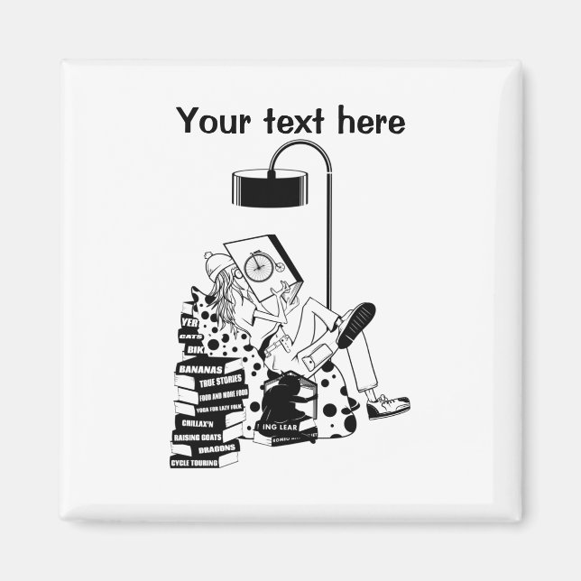 Aimant geek de livre nerd (Devant)