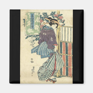 Aimant geisha traditionnel de kimono de jardin japonais