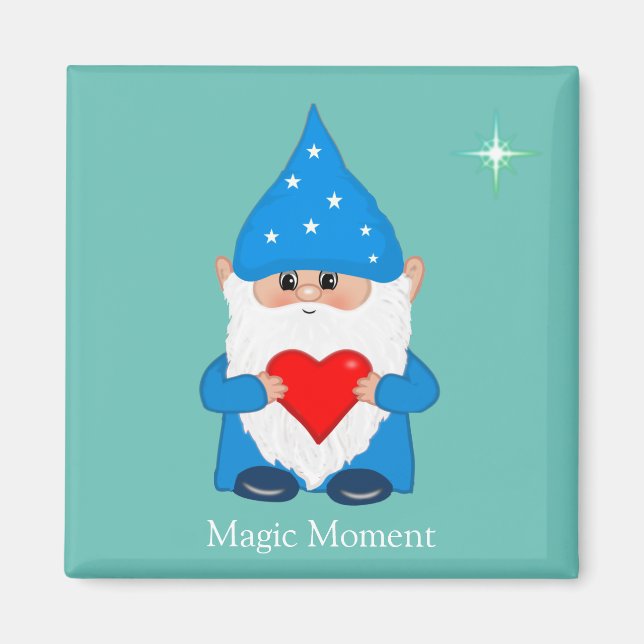 Aimant Gène magique mignon avec coeur sur turquoise (Devant)