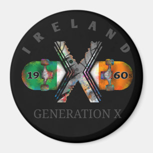 Aimant Génération X Irlande Skateboard dans les années 19