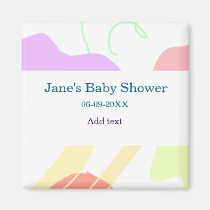 Aimant Genre neutre formes abstraites nom du baby shower