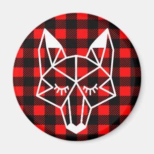 Aimant Geo Fox et Russe Black Red Buffalo Check Plaid