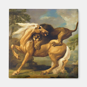 Aimant George Stubbs   A Lion Attacking a Horse, c.1762