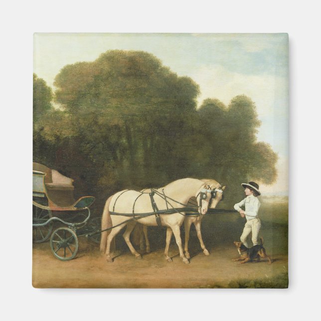 Aimant George Stubbs | A Phaeton with a Pair of Cream (Devant)