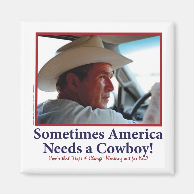 Aimant George W. Bush dans le Casquette Cowboy (Devant)