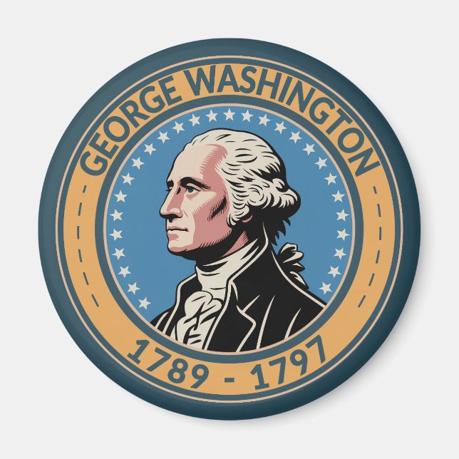 Aimant George Washington US President Illustration Badge (Devant)