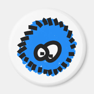 Aimant Germe pelucheux bleu