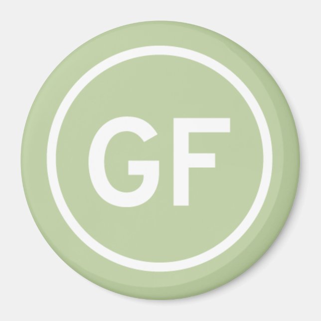 Aimant GF pour Gluten logo alimentaire gratuit marque nat (Devant)
