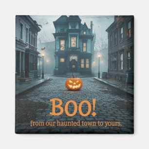 Aimant Ghoarly Town Carré Halloween Design