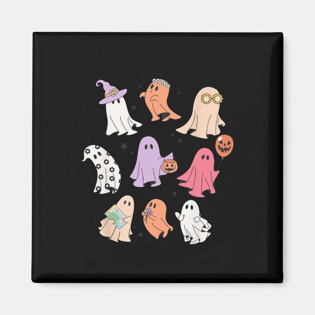 Aimant Ghost Friends Halloween AAC SLP Squad Discours Lan (Devant)