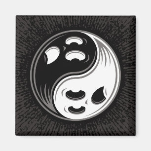 Aimant Ghost Yin Yang Noir et blanc